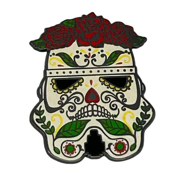Disney Other - DISNEY Pin Star Wars Stormtrooper Sugar Skull Day of the Dead Roses Red Green